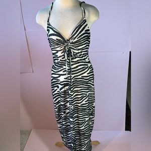 Zara Black and White Zebra Print Dress